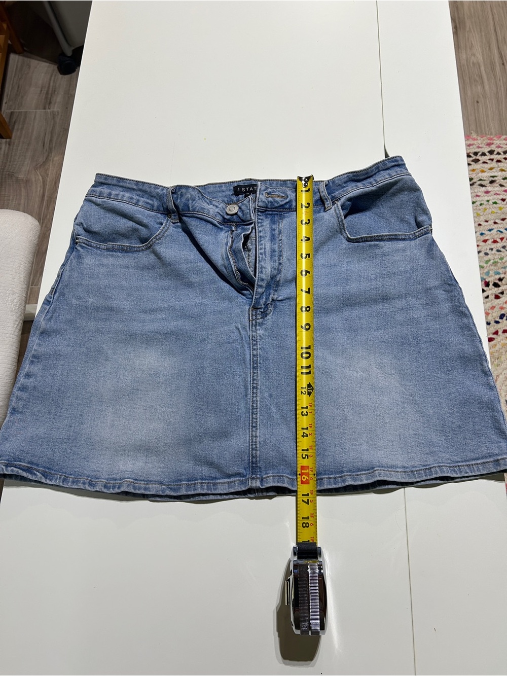 Light Blue Denim Mini Skirt - 1 STATE XL size 14